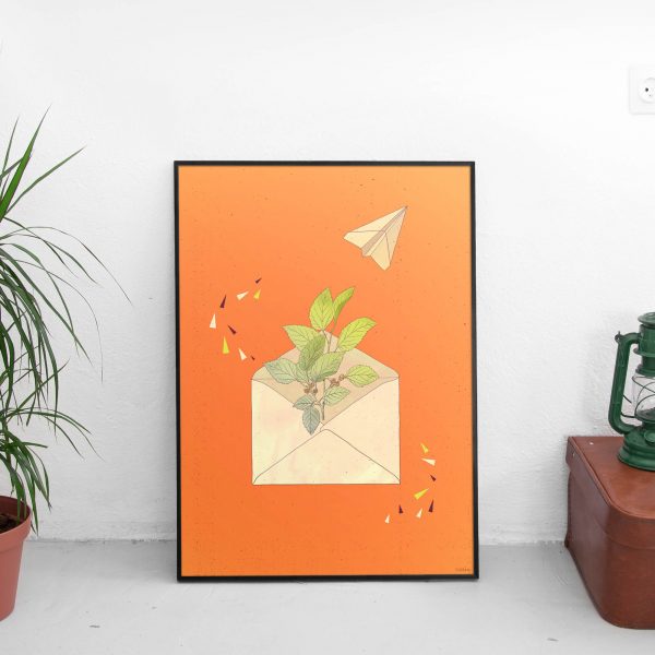 Letter from home (orange) by Carin Marzaro - stampa artistica fine art giclée print